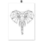 Geometry Deer Elephant Heart Wall Art Canvas Painting Nordic Posters And Prints Black White Wall Pictures For Living Room Decor