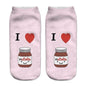 Women funny cute 3D print foods white nutella character socks unisex cartoon cat unicorn Christmas gift socks Dropship