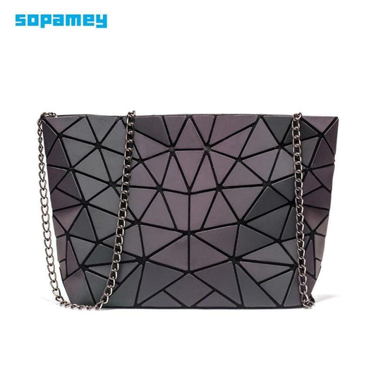 Fashion Small Chain Handbags Bag Women Luminous Geometry Shoulder Bags For Female Plain Folding Messenger Bags Clutch sac bolso