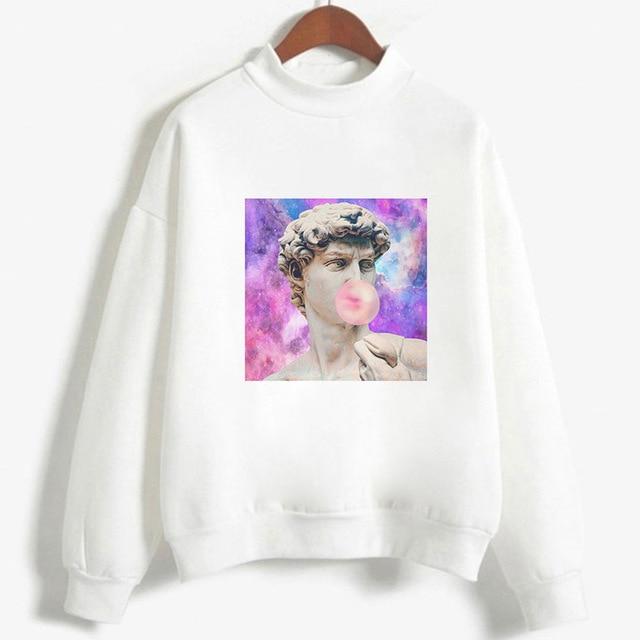 Kpop Fashion Hoodies Van Gogh Art Oil Paint Harajuku Michelangelo Ulzzang Vintage Long Sleeve Hoody Ladies Oversized Sweatshirt