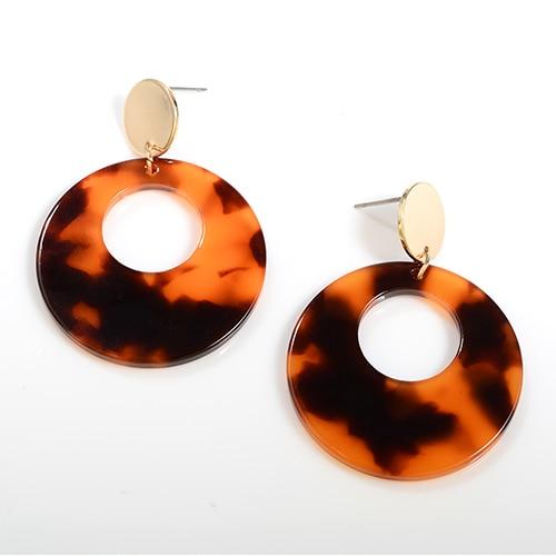 Personality 2019 Trapezoid Large Long Acrylic Acetate Drop Earrings For Women Rectangle Tortoiseshell Earring Za Jewelry