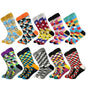 2020 Hot Sale Casual Men Socks New Socks fashion design Plaid Colorful happy Business Party Dress Cotton Socks Man