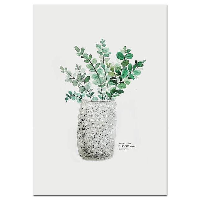 Watercolor Plants Leaf Canvas Poster Nordic Style Print Scandinavian Wall Art Painting Decoration Pictures Minimalist Home Decor