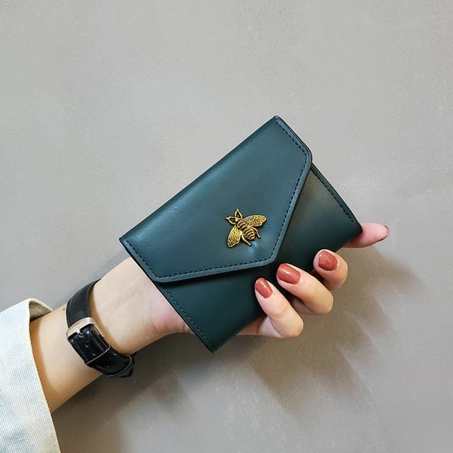 Women's wallet Leather Small bee Luxury Brand Famous Mini Wallets Solid Purses Short Female Coin Purse Credit Card Holder 688