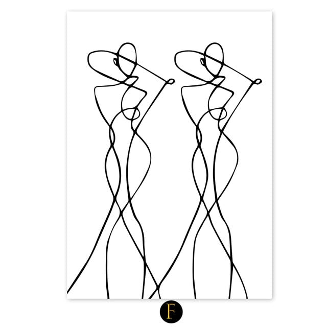 Nordic Minimalist Figures Line Art Sexy Woman Body Nude Wall Canvas Paintings Drawing Posters Prints Decoration for Livingroom