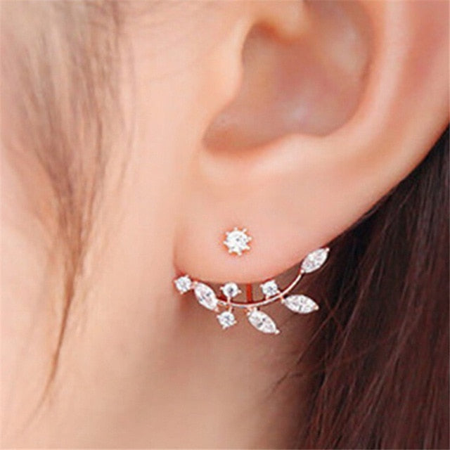 New Fashion Simulated Pearls Pendientes Bijoux Angel Wings Leaf Feather Flowers Stud Earrings For Women Wedding Jewelry Brincos-Earrings-Ultrabasic