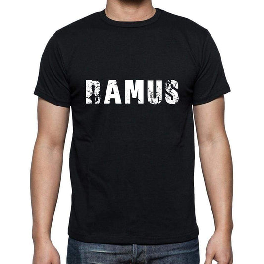 Ramus Mens Short Sleeve Round Neck T-Shirt 5 Letters Black Word 00006 - Casual