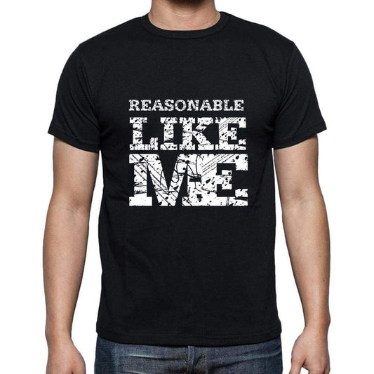 Reasonable Like Me Black Mens Short Sleeve Round Neck T-Shirt 00055 - Black / S - Casual