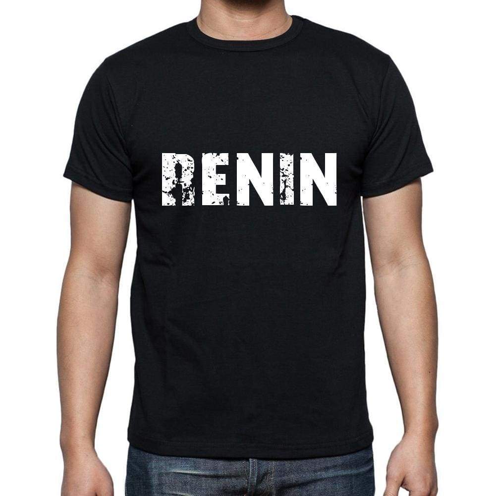 Renin Mens Short Sleeve Round Neck T-Shirt 5 Letters Black Word 00006 - Casual