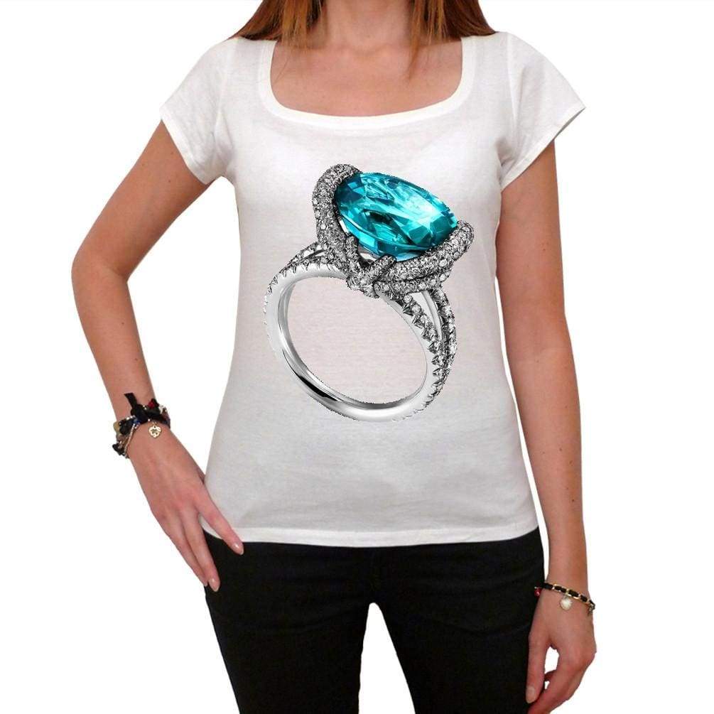 Rings Bague Diamonds Topaze Light Blue Silver Princess Bride Womens T-Shirt