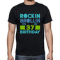 Rockin&rollin 37 Black Mens Short Sleeve Round Neck T-Shirt Gift T-Shirt 00340 - Black / S - Casual