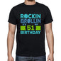 Rockin&rollin 51 Black Mens Short Sleeve Round Neck T-Shirt Gift T-Shirt 00340 - Black / S - Casual