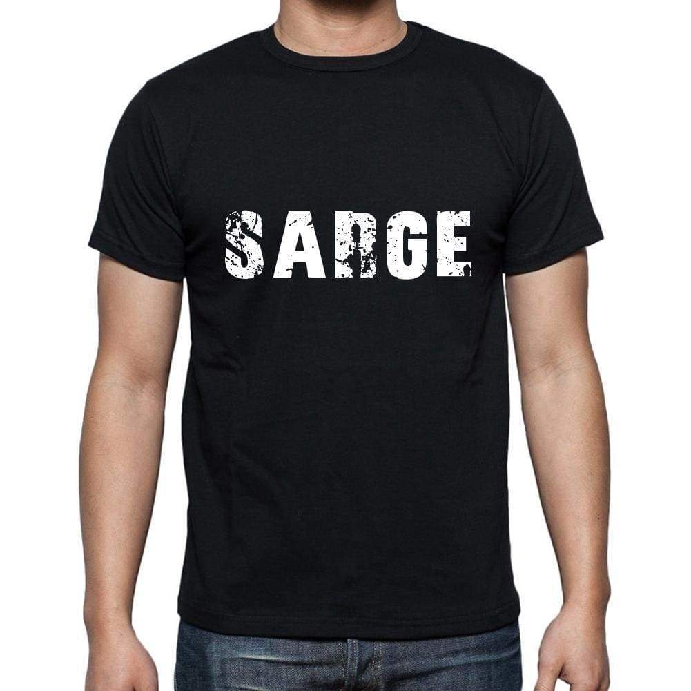 Sarge Mens Short Sleeve Round Neck T-Shirt 5 Letters Black Word 00006 - Casual