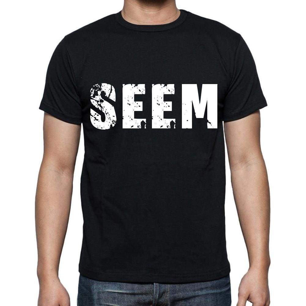 Seem White Letters Mens Short Sleeve Round Neck T-Shirt 00007