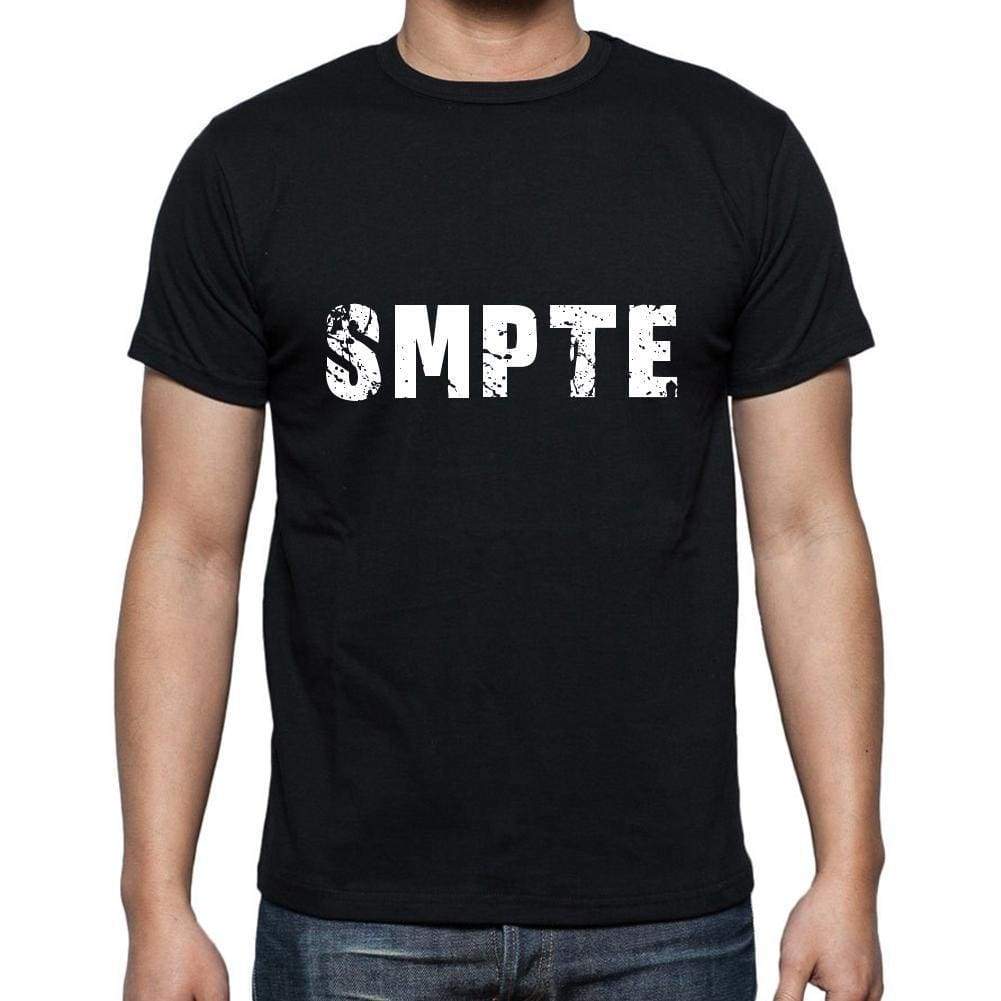Smpte Mens Short Sleeve Round Neck T-Shirt 5 Letters Black Word 00006 - Casual