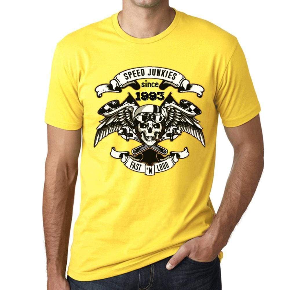 Speed Junkies Since 1993 Mens T-Shirt Yellow Birthday Gift 00465 - Yellow / Xs - Casual