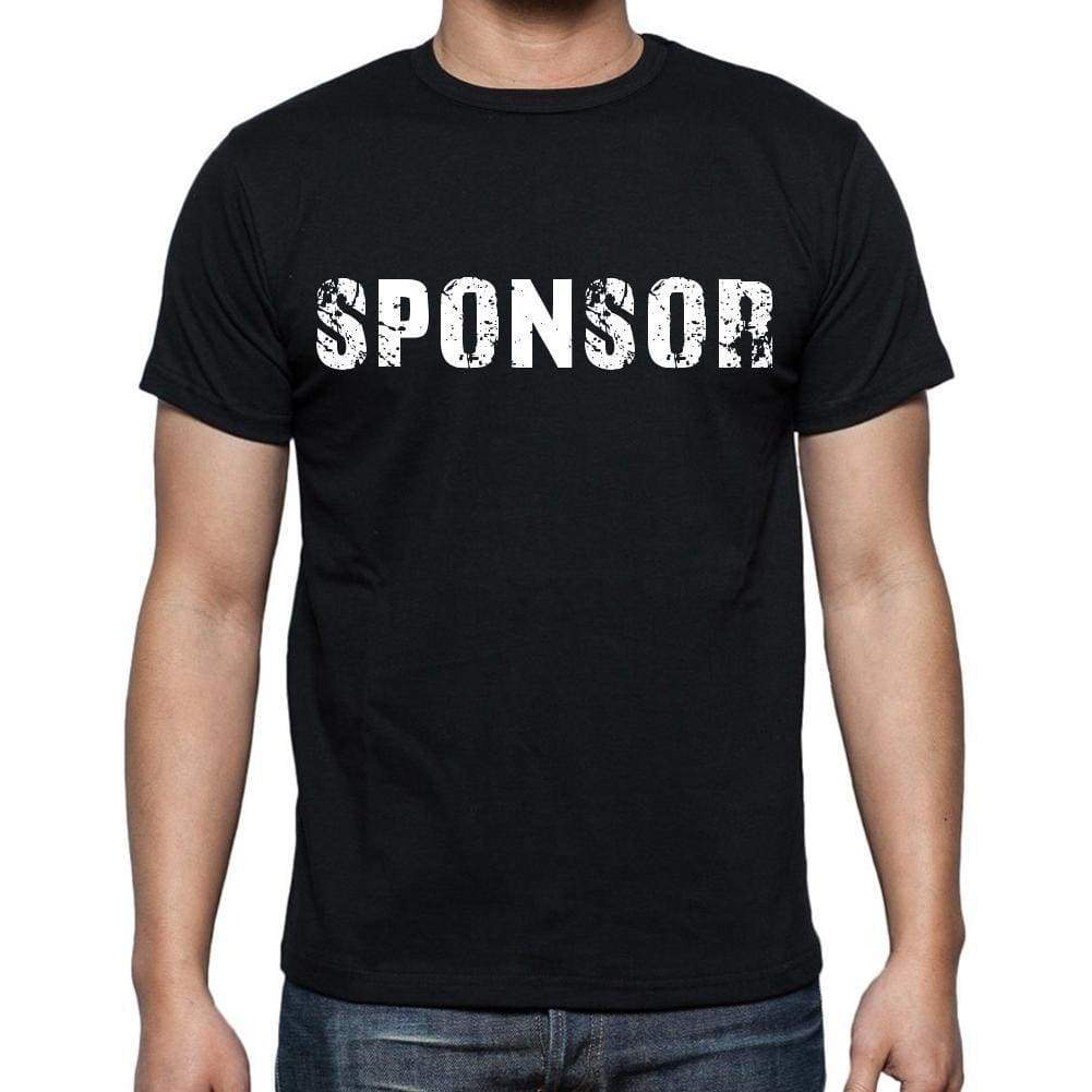 Sponsor Mens Short Sleeve Round Neck T-Shirt Black T-Shirt En
