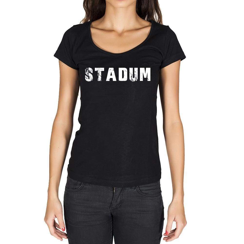 Stadum German Cities Black Womens Short Sleeve Round Neck T-Shirt 00002 - Casual