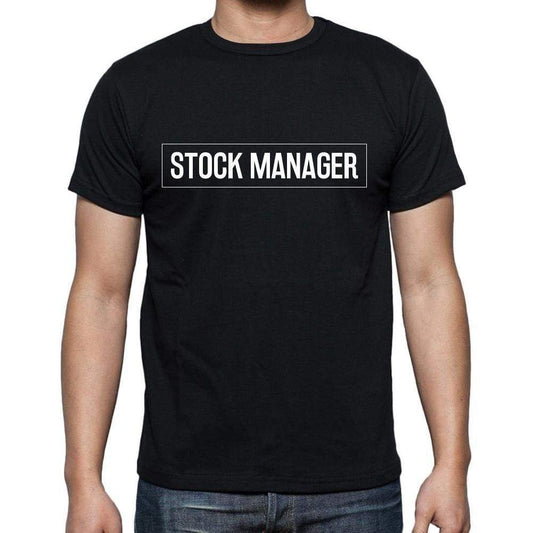 Stock Manager T Shirt Mens T-Shirt Occupation S Size Black Cotton - T-Shirt
