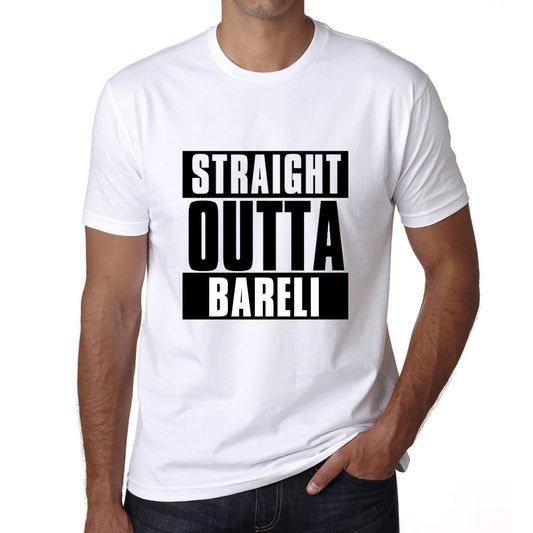 Straight Outta Bareli Mens Short Sleeve Round Neck T-Shirt 00027 - White / S - Casual