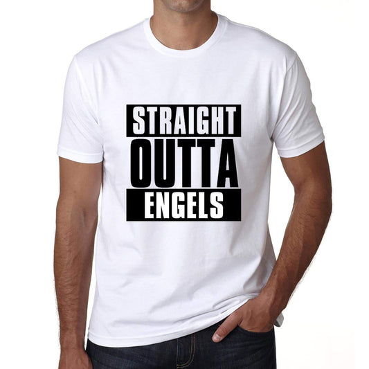 Straight Outta Engels Mens Short Sleeve Round Neck T-Shirt 00027 - White / S - Casual