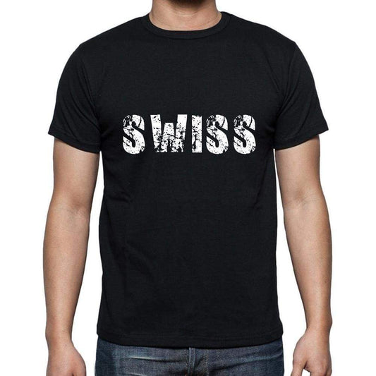 Swiss Mens Retro T Shirt Black Birthday Gift - Black / S - Casual