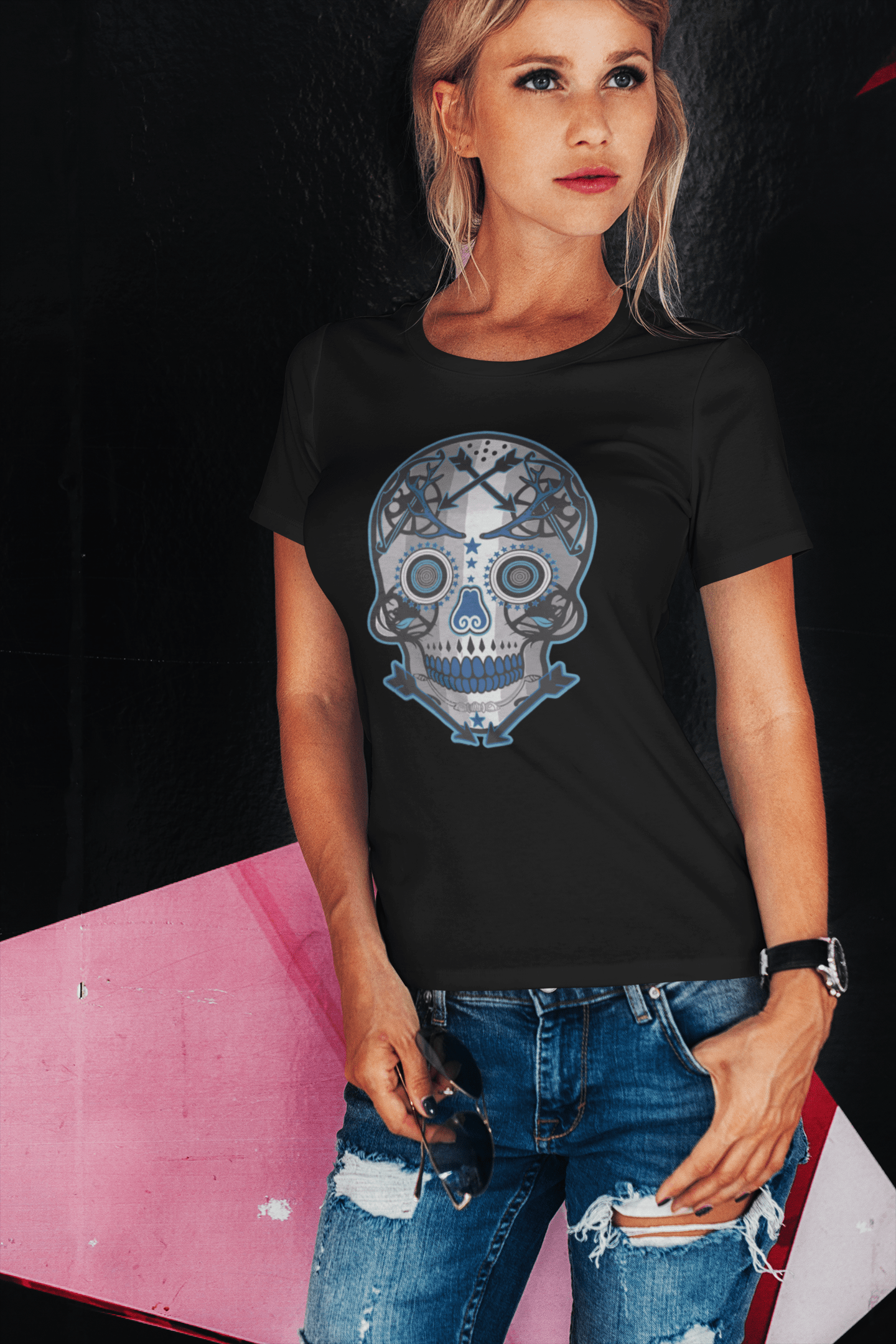 ULTRABASIC Women's Organic T-Shirt - Cybermen - Cyber Skull Shirt for Women