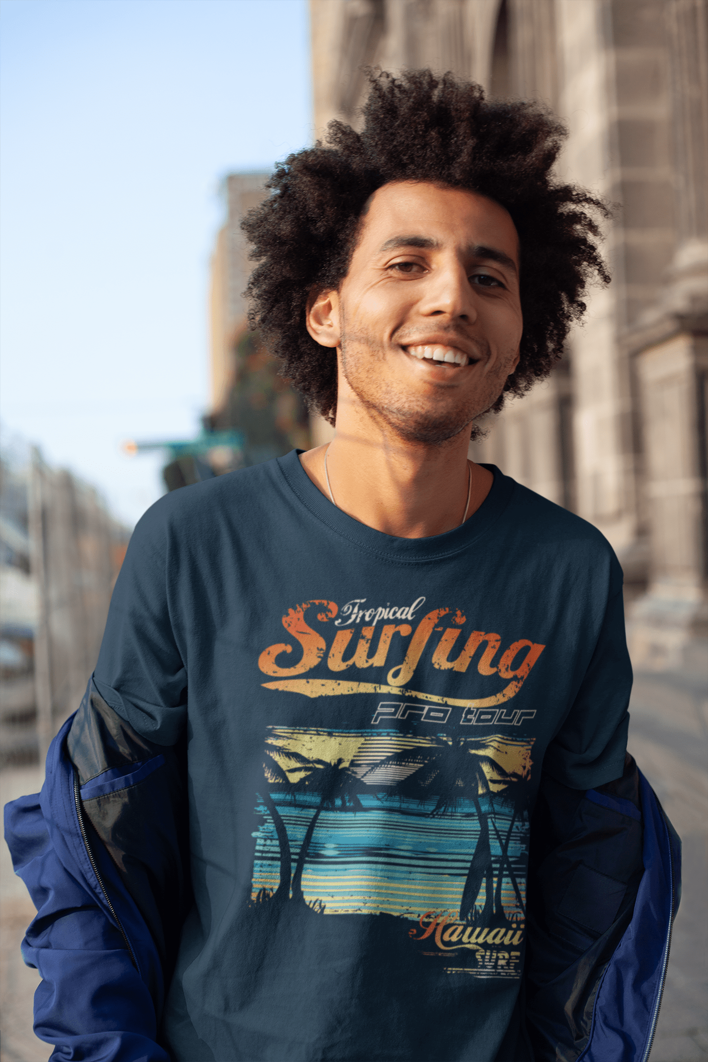 ULTRABASIC Men's Novelty T-Shirt Tropical Surfing - Hawaii Sport Tee Shirt