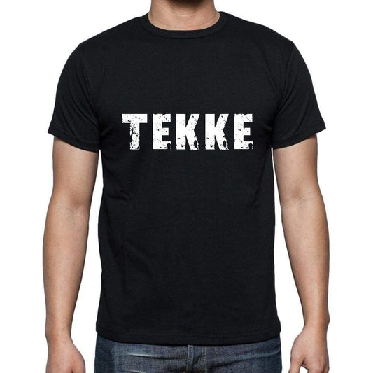 Tekke Mens Short Sleeve Round Neck T-Shirt 5 Letters Black Word 00006 - Casual