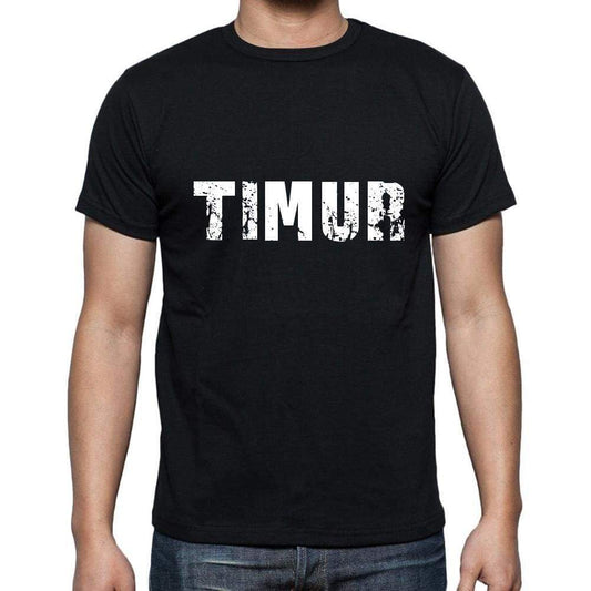 timur Men's Short Sleeve Round Neck T-shirt , 5 letters Black , word 00006 - Ultrabasic