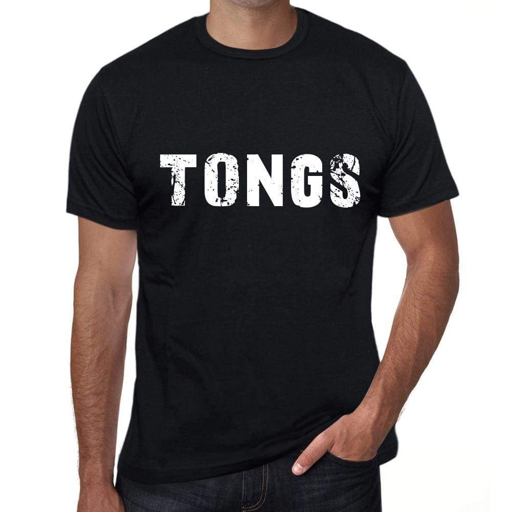 Tongs Mens Retro T Shirt Black Birthday Gift 00553 - Black / Xs - Casual
