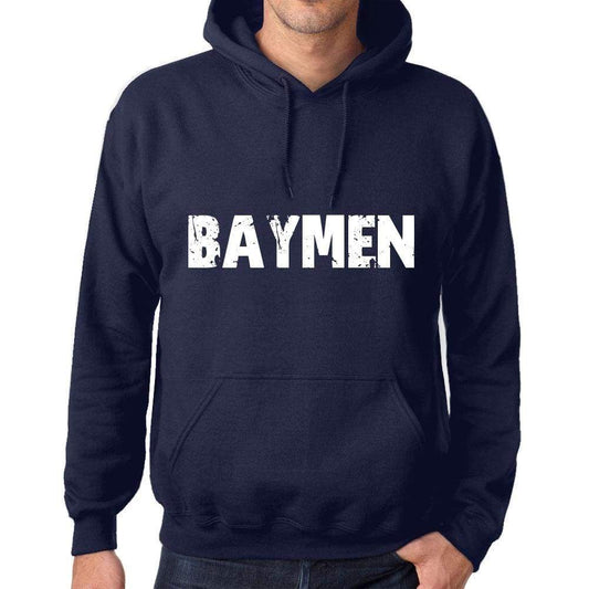 Unisex Printed Graphic Cotton Hoodie Popular Words Baymen French Navy - French Navy / Xs / Cotton - Hoodies