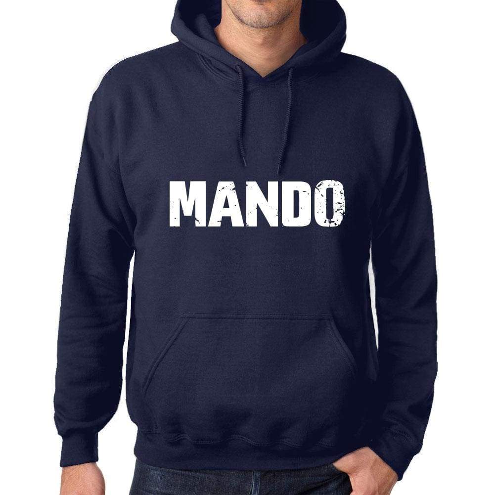 Unisex Printed Graphic Cotton Hoodie Popular Words Mando French Navy - French Navy / Xs / Cotton - Hoodies