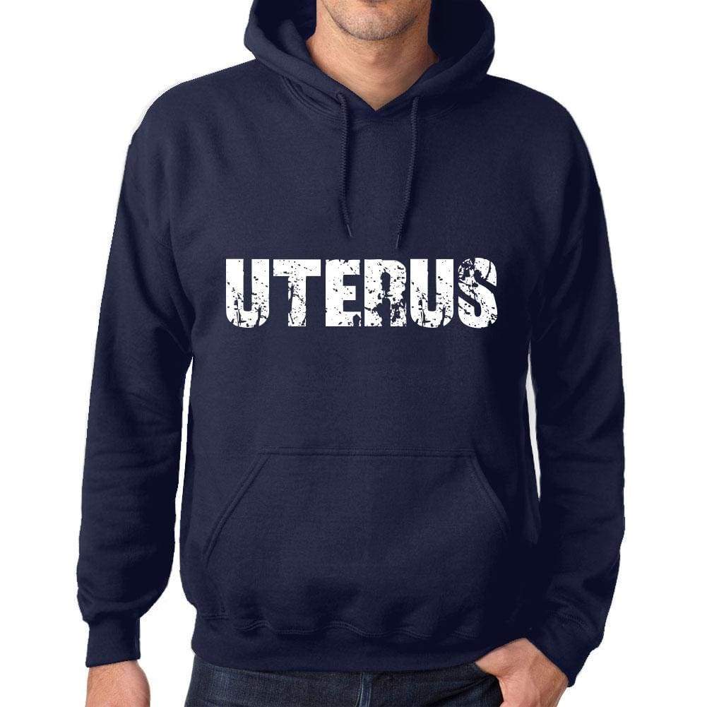 Unisex Printed Graphic Cotton Hoodie Popular Words Uterus French Navy - French Navy / Xs / Cotton - Hoodies