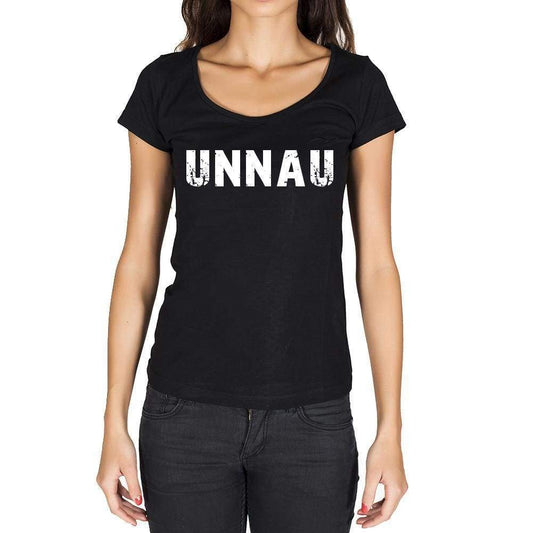 Unnau German Cities Black Womens Short Sleeve Round Neck T-Shirt 00002 - Casual