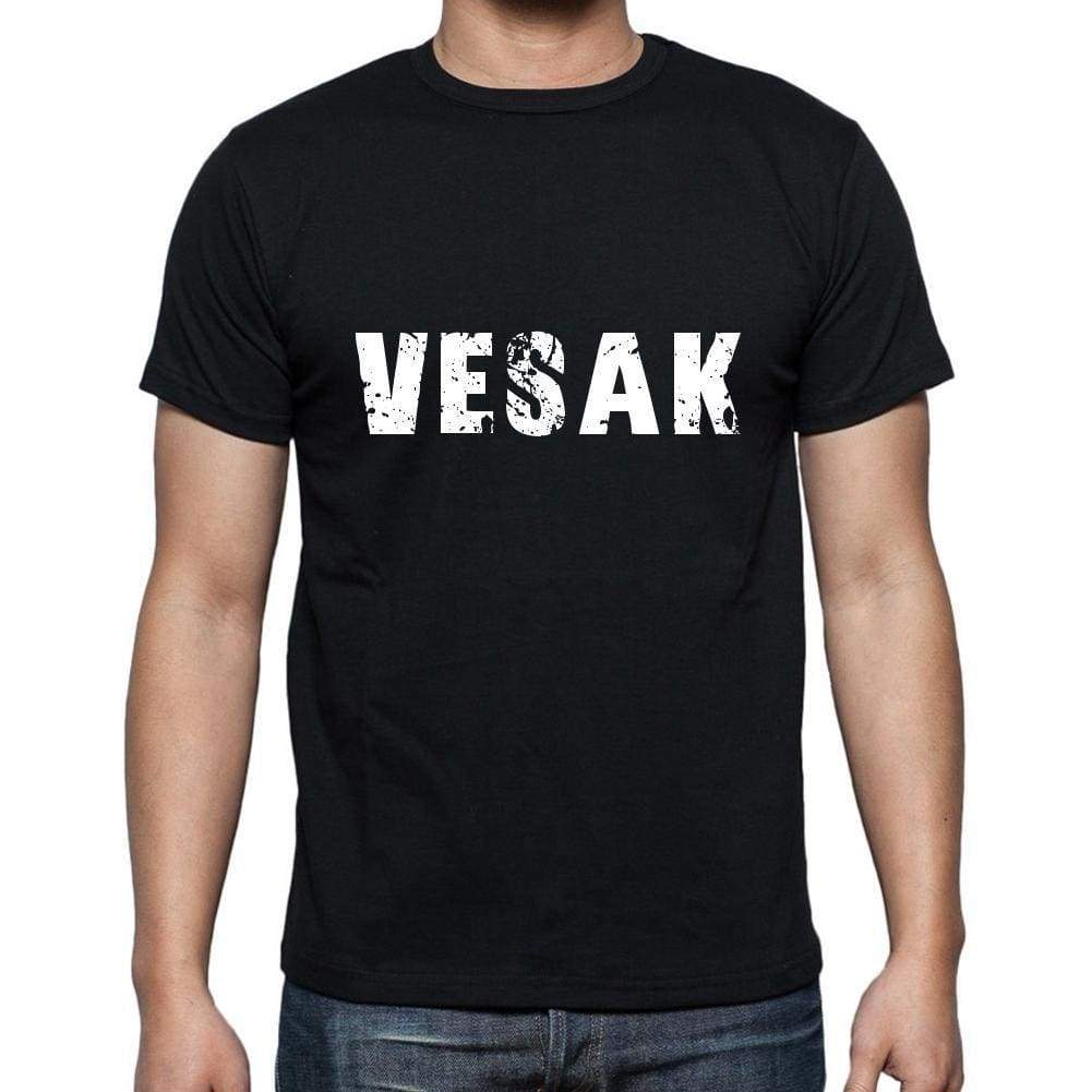 Vesak Mens Short Sleeve Round Neck T-Shirt 5 Letters Black Word 00006 - Casual