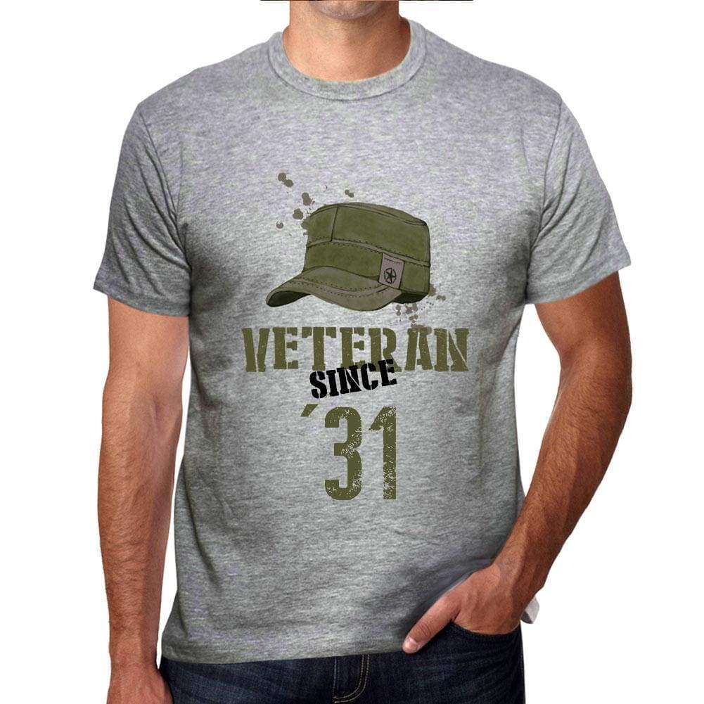 Veteran Since 31 Mens T-Shirt Grey Birthday Gift 00435 - Grey / S - Casual
