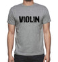 Violin Grey Mens Short Sleeve Round Neck T-Shirt 00018 - Grey / S - Casual