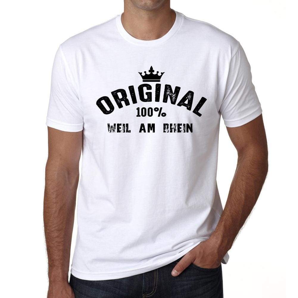 Weil Am Rhein 100% German City White Mens Short Sleeve Round Neck T-Shirt 00001 - Casual