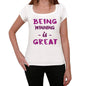 Winning Being Great White Womens Short Sleeve Round Neck T-Shirt Gift T-Shirt 00323 - White / Xs - Casual