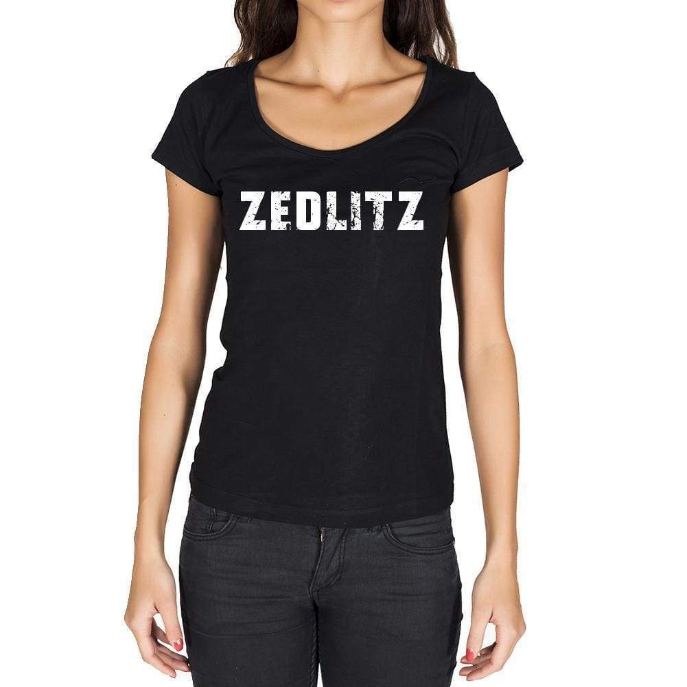 Zedlitz German Cities Black Womens Short Sleeve Round Neck T-Shirt 00002 - Casual